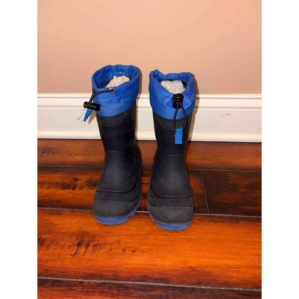 Kamik Kids Black Blue Waterproof Winter Snow Boots Size 13 Made in Canada